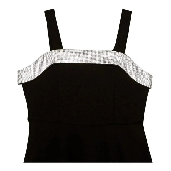 Big Girls Rhinestone Trim Tie Back Sleeveless Dress NWT - Picture 3 of 3